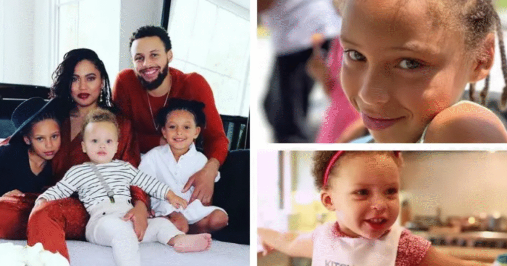 Riley Curry with her parents and siblings